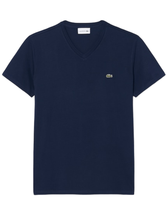 Camiseta de Algodão Pima Leve com Gola V - LCT